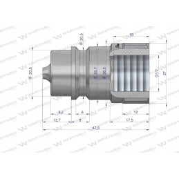 Hydraulic quick connector, plug 1 2 ISO and Warynski