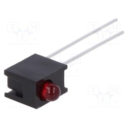 1 pcs x BROADCOM (AVAGO) - HLMP-1301-E00A1 - LED, in housing, red, 3mm, No.of diodes: 1, 10mA, Lens: red,diffused