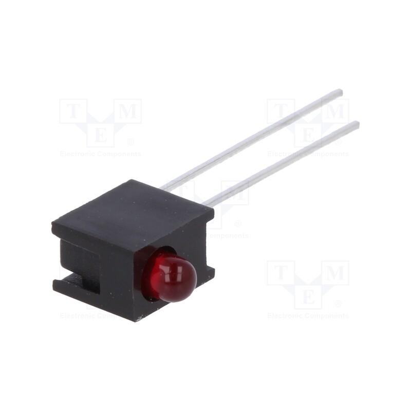 1 pcs x BROADCOM (AVAGO) - HLMP-1301-E00A1 - LED, in housing, red, 3mm, No.of diodes: 1, 10mA, Lens: red,diffused