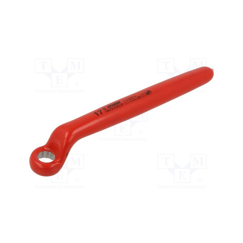 1 pcs x UNIOR - 612191 - Wrench, insulated,single sided,box,bent, 17mm, 180/2VDEDP