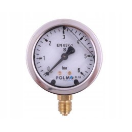 Glycerine manometer m63 0 6 bar bottom connection