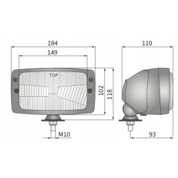 Headlamp r2 wesem re 33300 184x102mm zetor