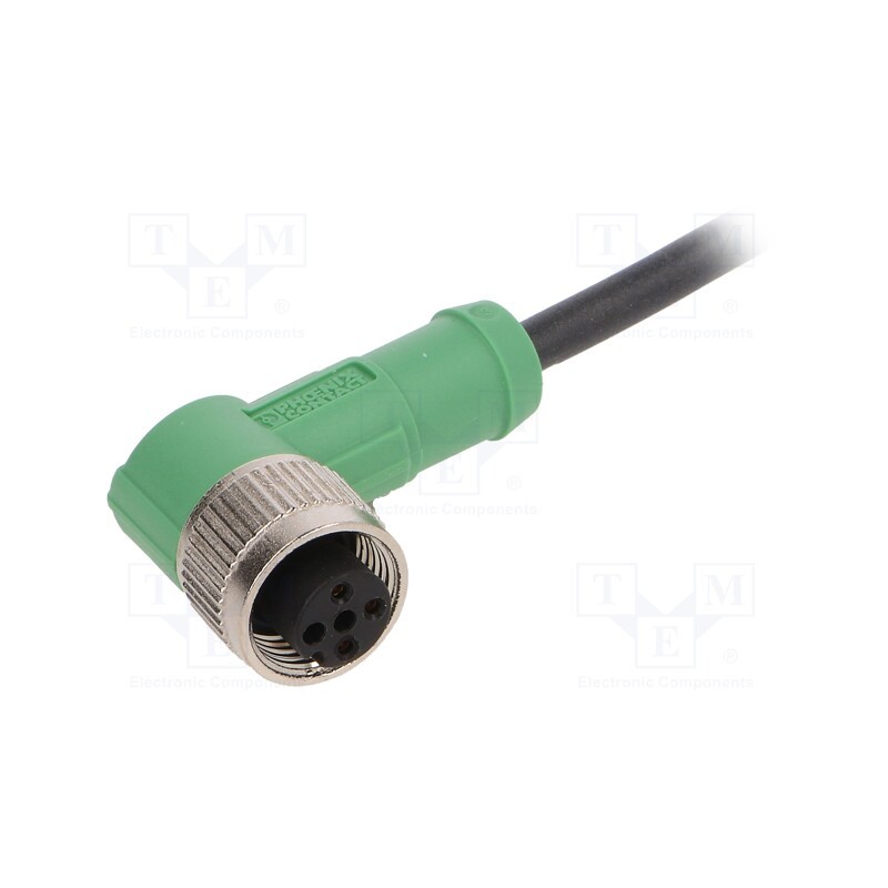 1 pcs x PHOENIX CONTACT - SAC-3P-1,5-PUR/M12FR - Connection lead, M12, PIN: 3, angled, 1.5m, plug, 250VAC, 4A, PUR