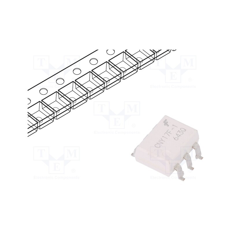 1 pcs x ONSEMI - CNY17F1SR2M - Optocoupler, SMD, Ch: 1, OUT: transistor, Uinsul: 4.17kV, Uce: 100V