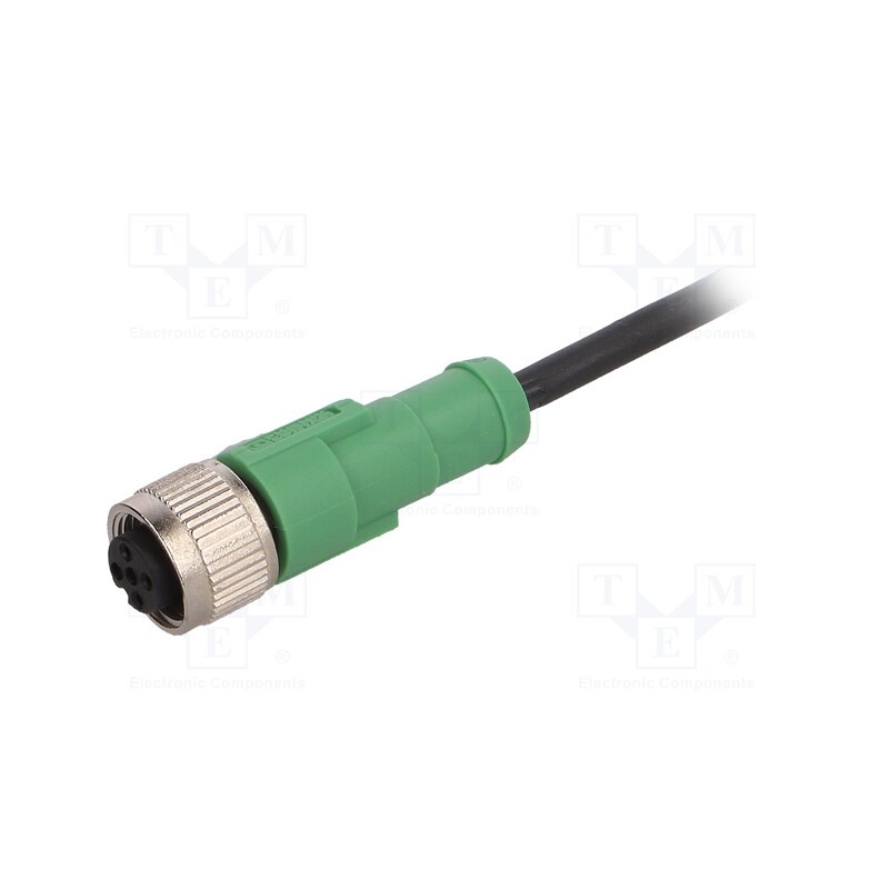 1 pcs x PHOENIX CONTACT - SAC-3P-1,5-PUR/M12FS - Connection lead, M12, PIN: 3, straight, 1.5m, plug, 250VAC, 4A, PUR