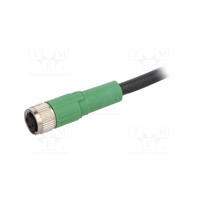 1 pcs x PHOENIX CONTACT - SAC-3P-1,5-PUR/M8FS - Connection lead, M8, PIN: 3, straight, 1.5m, plug, 60VAC, 4A, PUR
