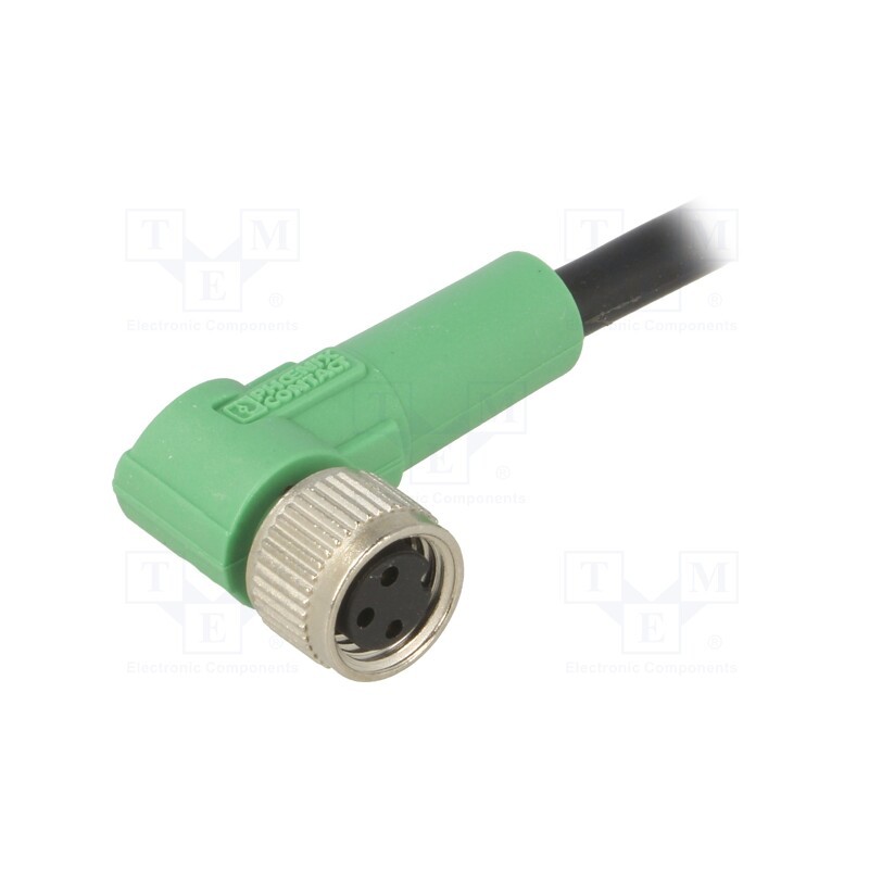1 pcs x PHOENIX CONTACT - SAC-3P-1,5-PVC/M8FR - Connection lead, M8, PIN: 3, angled, 1.5m, plug, 250VAC, 4A, -25÷90°C