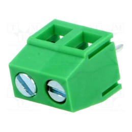 5 pcs x ADAM TECH - EB21A-02-C - PCB terminal block, angled 90°, 5mm, ways: 2, on PCBs, 1.5mm2, 8A