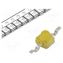 1 pcs x BROADCOM (AVAGO) - HLMP-6400-F0021 - LED, 1.65mm, yellow, axial, 1÷9mcd, 90°, Front: convex, 2.1÷2.7V