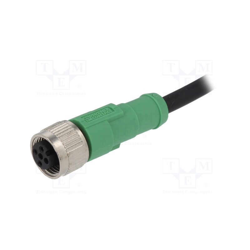 1 pcs x PHOENIX CONTACT - SAC-3P-10,0-PVC/M12FS - Connection lead, M12, PIN: 3, straight, 10m, plug, 250VAC, 4A, PVC
