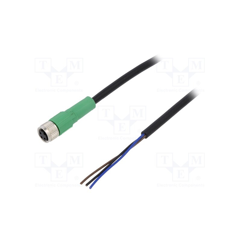 1 pcs x PHOENIX CONTACT - SAC-3P-10,0-PVC/M8FS - Connection lead, M8, PIN: 3, straight, 10m, plug, 250VAC, 4A, PVC