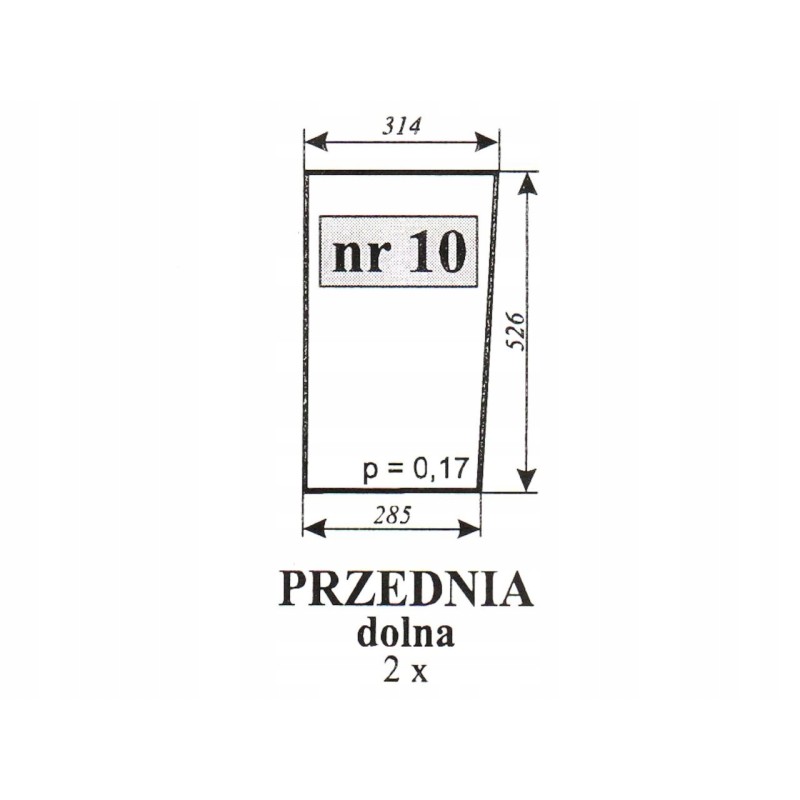 Lower windshield zetor 10