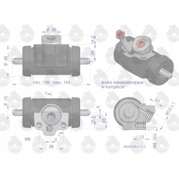 Brake cylinder 952620 c 360 original ursus