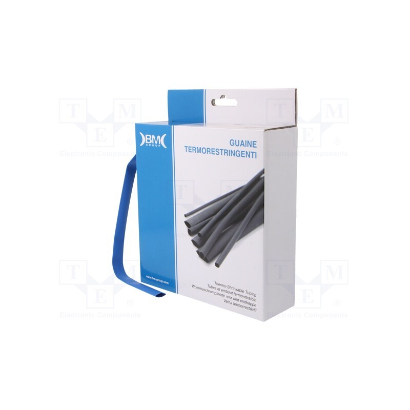 1 rol x BM GROUP - GBS095MBL - Heat shrink sleeve, glueless, 2: 1, 9.5mm, L: 7m, polyolefine