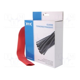 1 rol x BM GROUP - GBS254MRO - Heat shrink sleeve, glueless, 2: 1, 25.4mm, L: 3.5m, polyolefine