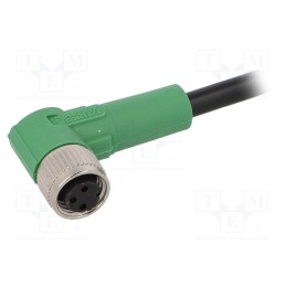 1 pcs x PHOENIX CONTACT - SAC-3P-3,0-PVC/M8FR - Connection lead, M8, PIN: 3, angled, 3m, plug, 250VAC, 4A, -25÷90°C