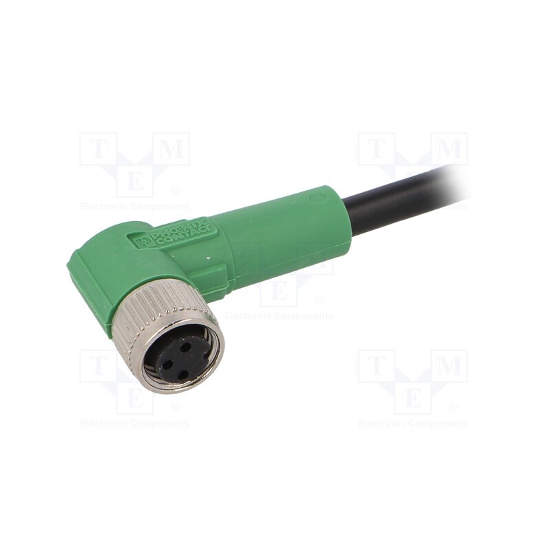 1 pcs x PHOENIX CONTACT - SAC-3P-3,0-PVC/M8FR - Connection lead, M8, PIN: 3, angled, 3m, plug, 250VAC, 4A, -25÷90°C