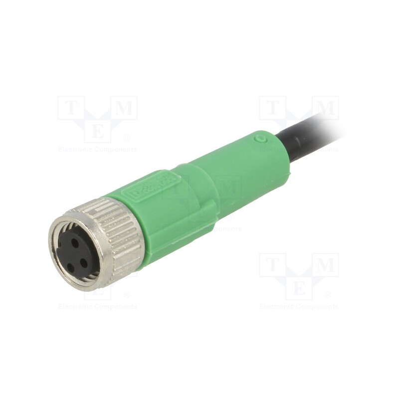 1 pcs x PHOENIX CONTACT - SAC-3P-3,0-PVC/M8FS - Connection lead, M8, PIN: 3, straight, 3m, plug, 250VAC, 4A, -25÷90°C