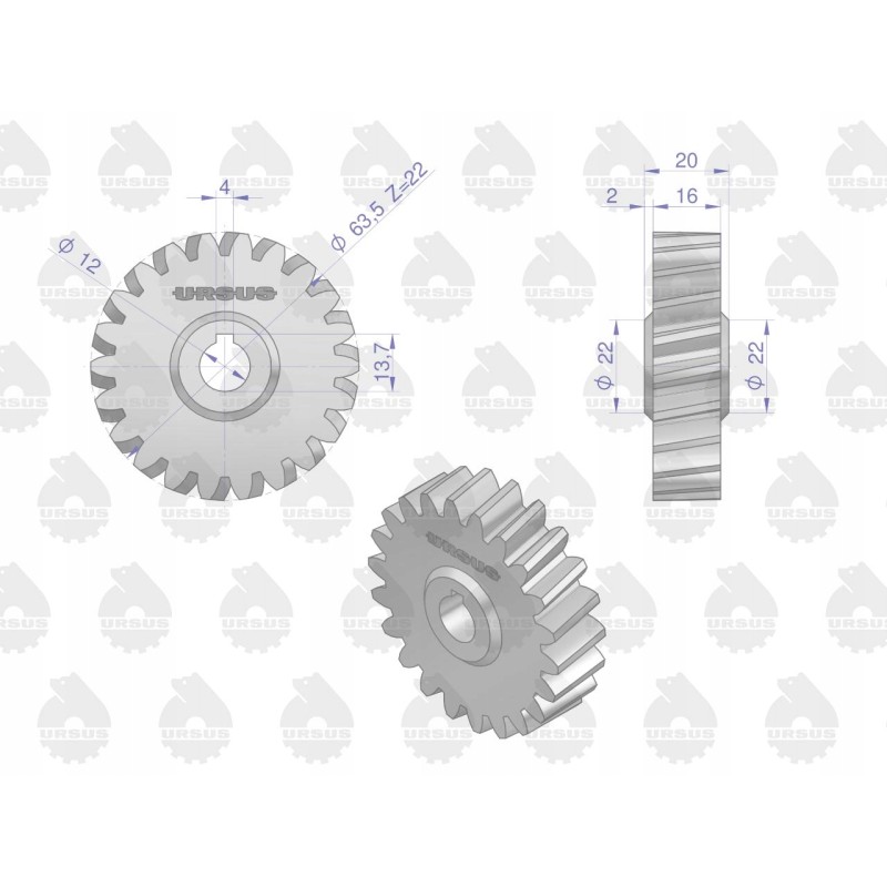 Oil pump driving wheel original Ursus 5050