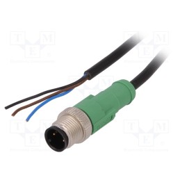 1 pcs x PHOENIX CONTACT - SAC-3P-M12MS/1,5-PVC - Connection lead, M12, PIN: 3, straight, 1.5m, plug, 250VAC, 4A, PVC