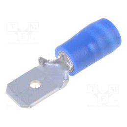 5 pcs x NICHIFU - TMDV 630820-M-BLU - Terminal: flat, 6.3mm, 0.8mm, male, 2mm2, crimped, for cable