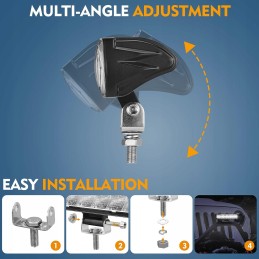 Everbrite led auxiliary headlight 12v 24v 2pcs