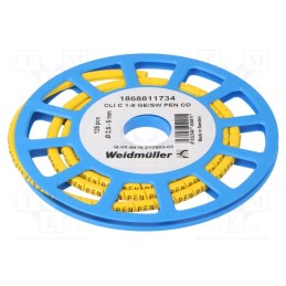 125 pcs x WEIDMu00dcLLER - CLI C 1-9 GE/SW PEN CD - Markers, Marking: PEN, 2.5÷5mm, PVC, yellow, -30÷80°C, leaded, CLI C