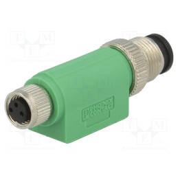 1 pcs x PHOENIX CONTACT - SAC-3P-M12MS-M8FS - Adapter, PIN: 3, straight, 60VAC, 4A, -25÷90°C, 60VDC