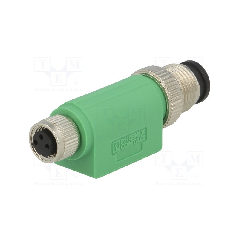 1 pcs x PHOENIX CONTACT - SAC-3P-M12MS-M8FS - Adapter, PIN: 3, straight, 60VAC, 4A, -25÷90°C, 60VDC
