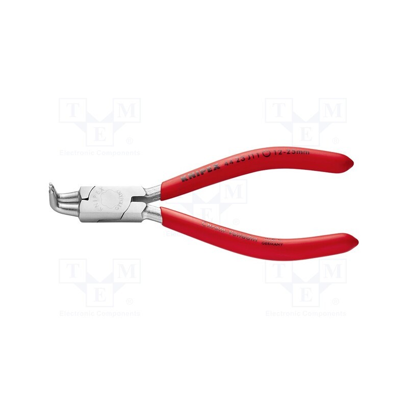 1 pcs x KNIPEX - 44 23 J11 - Pliers, for circlip, internal, 12÷25mm, Pliers len: 130mm, angular