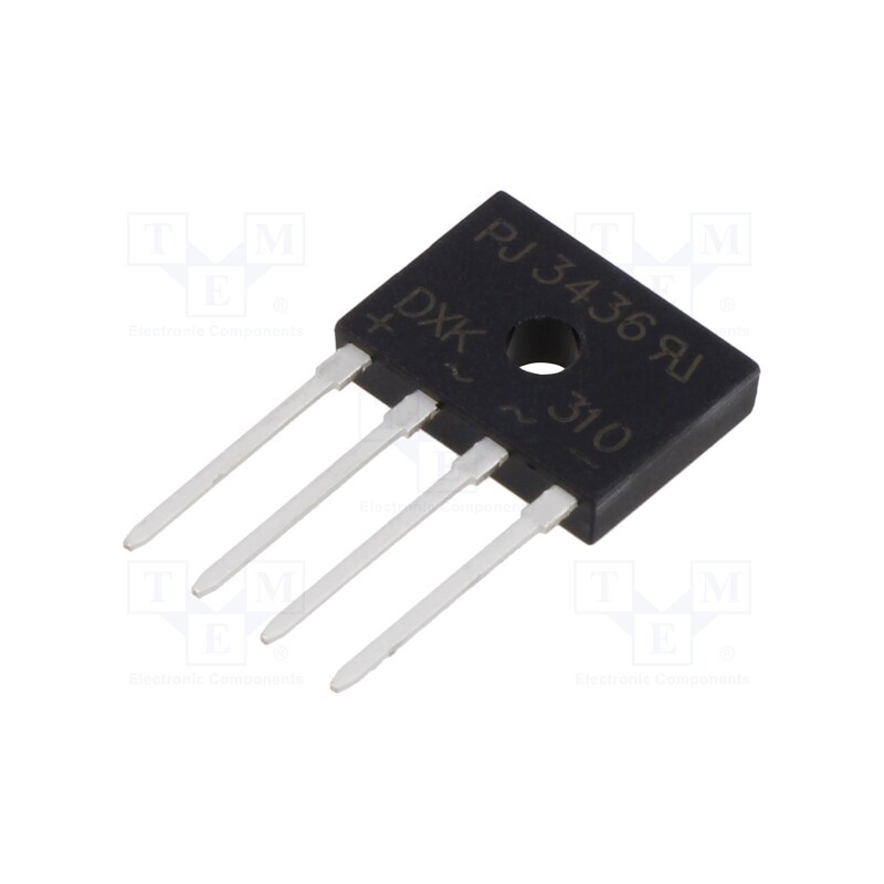 1 pcs x PanJit Semiconductor - DXK310_T0_00001 - Bridge rectifier: single-phase, Urmax: 1kV, If: 3A, Ifsm: 90A, flat
