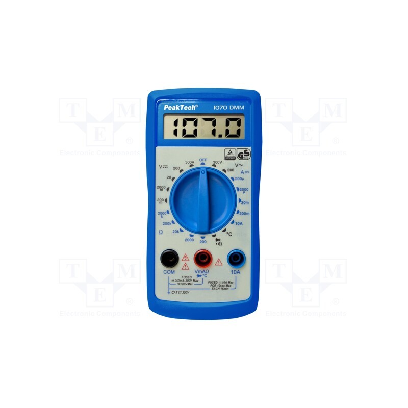 1 pcs x PEAKTECH - P 1070 - Digital multimeter, LCD, 3,5 digit (2000), VAC: 200V,300V