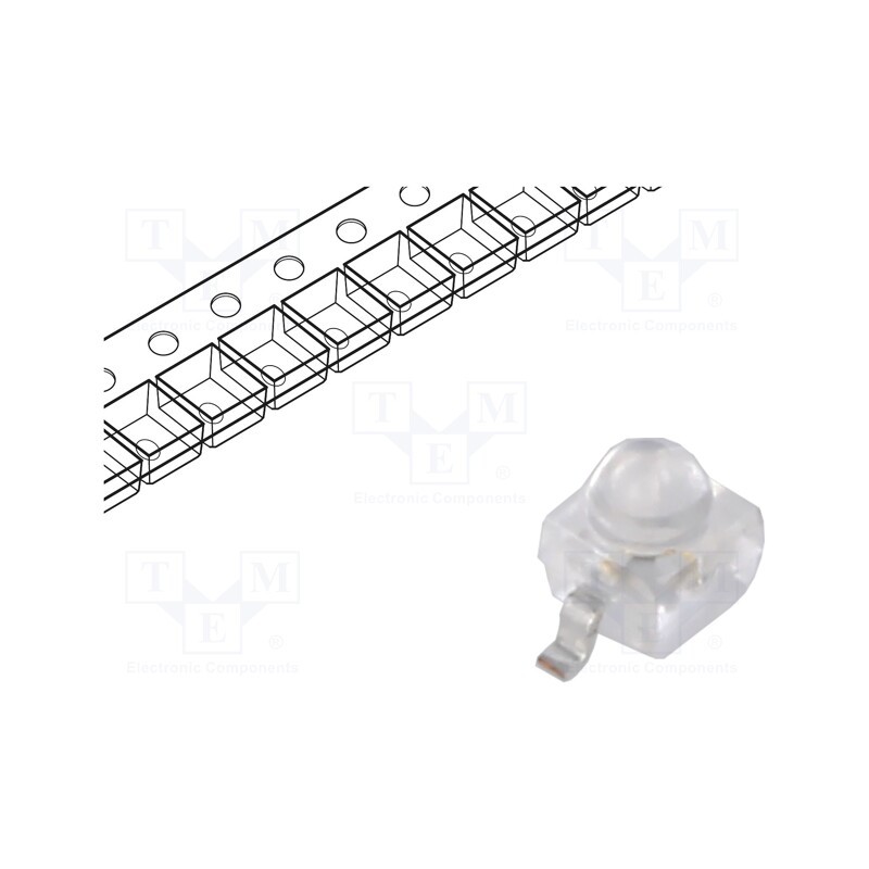 1 pcs x VISHAY - VLDB1232G-08 - LED, SMD, Gull wing, blue, 1800÷3500mcd, 2.3x2.3x2.8mm, 9°, 20mA