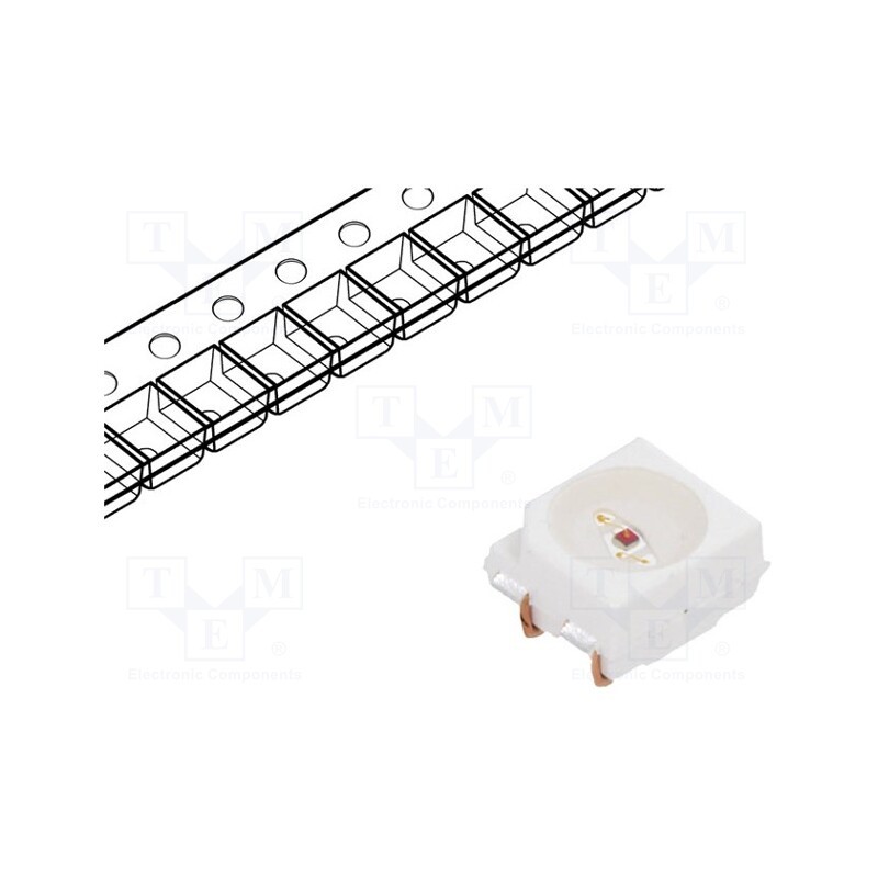 2 pcs x BROADCOM (AVAGO) - HSMC-A401-U80M1 - LED, SMD, 3528,PLCC4, red, 560÷1400mcd, 3.5x2.8x1.9mm, 120°, 50mA