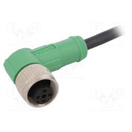 1 pcs x PHOENIX CONTACT - SAC-4P-1,5-PUR/M12FR - Connection lead, M12, PIN: 4, angled, 1.5m, plug, 250VAC, 4A, PUR