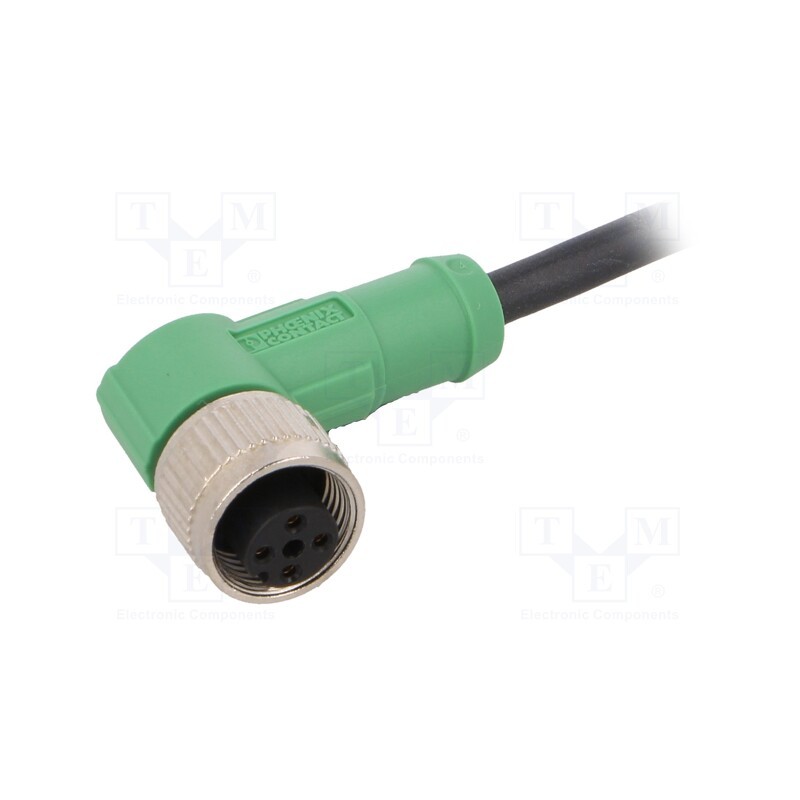 1 pcs x PHOENIX CONTACT - SAC-4P-1,5-PUR/M12FR - Connection lead, M12, PIN: 4, angled, 1.5m, plug, 250VAC, 4A, PUR