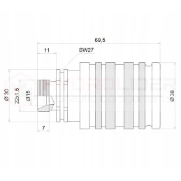 Hydraulic quick connector, Euro connector, M22 socket