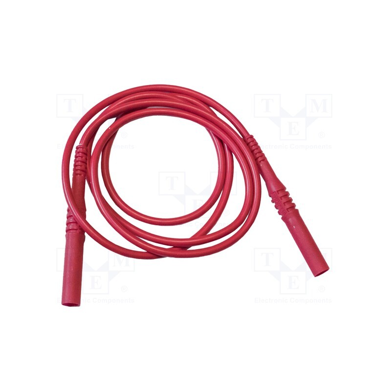 1 pcs x MUELLER ELECTRIC - BU-6161-N-39-2 - Test lead, 20A, banana plug 4mm,both sides, insulated, Len: 1m