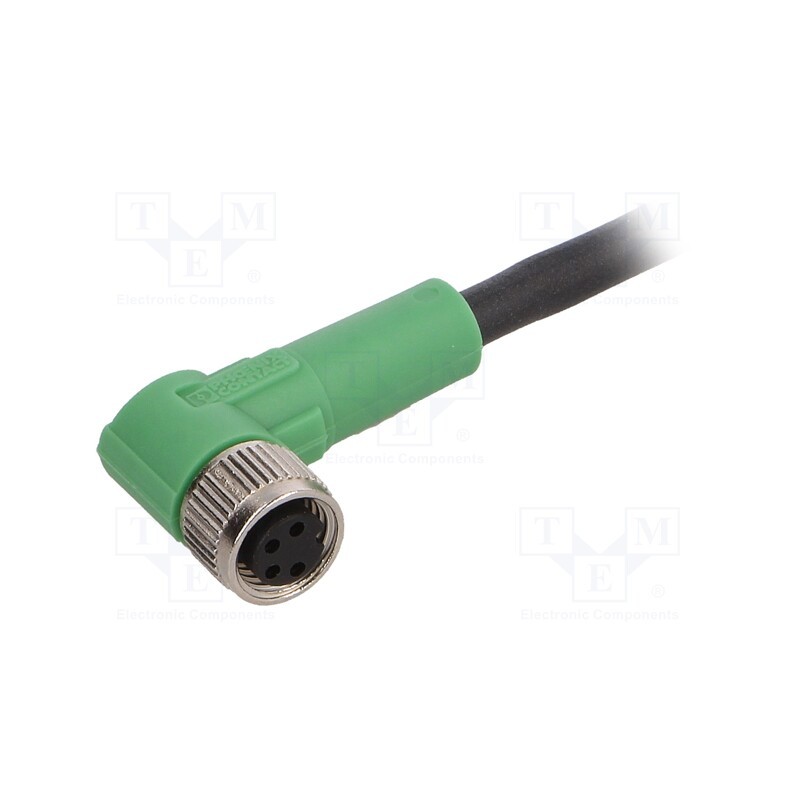 1 pcs x PHOENIX CONTACT - SAC-4P-1,5-PUR/M8FR - Connection lead, M8, PIN: 4, angled, 1.5m, plug, 30VAC, 4A, -25÷90°C