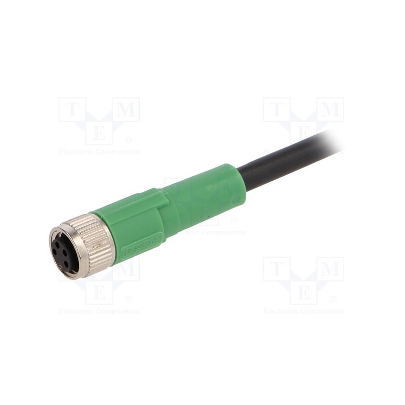 1 pcs x PHOENIX CONTACT - SAC-4P-1,5-PUR/M8FS - Connection lead, M8, PIN: 4, straight, 1.5m, plug, 30VAC, 4A, PUR