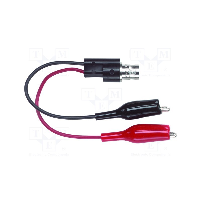 1 pcs x POMONA - 2631 - Test lead, BNC plug,aligator clip x2, Urated: 45V, Len: 0.149m