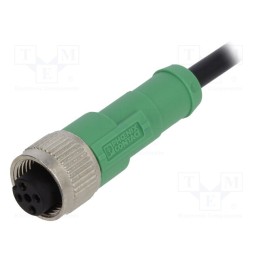 1 pcs x PHOENIX CONTACT - SAC-4P-1,5-PVC/M12FS - Connection lead, M12, PIN: 4, straight, 1.5m, plug, 250VAC, 4A, PVC