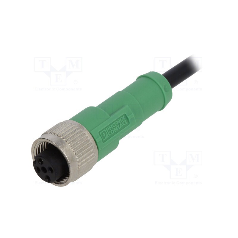 1 pcs x PHOENIX CONTACT - SAC-4P-1,5-PVC/M12FS - Connection lead, M12, PIN: 4, straight, 1.5m, plug, 250VAC, 4A, PVC