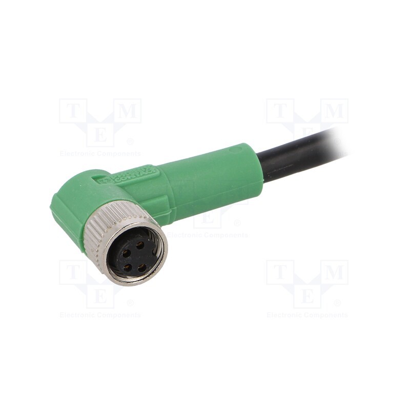 1 pcs x PHOENIX CONTACT - SAC-4P-1,5-PVC/M8FR - Connection lead, M8, PIN: 4, angled, 1.5m, plug, 30VAC, 4A, -25÷90°C