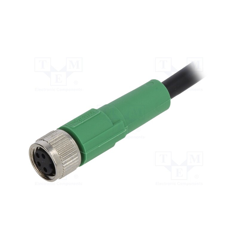 1 pcs x PHOENIX CONTACT - SAC-4P-1,5-PVC/M8FS - Connection lead, M8, PIN: 4, straight, 1.5m, plug, 30VAC, 4A, PVC