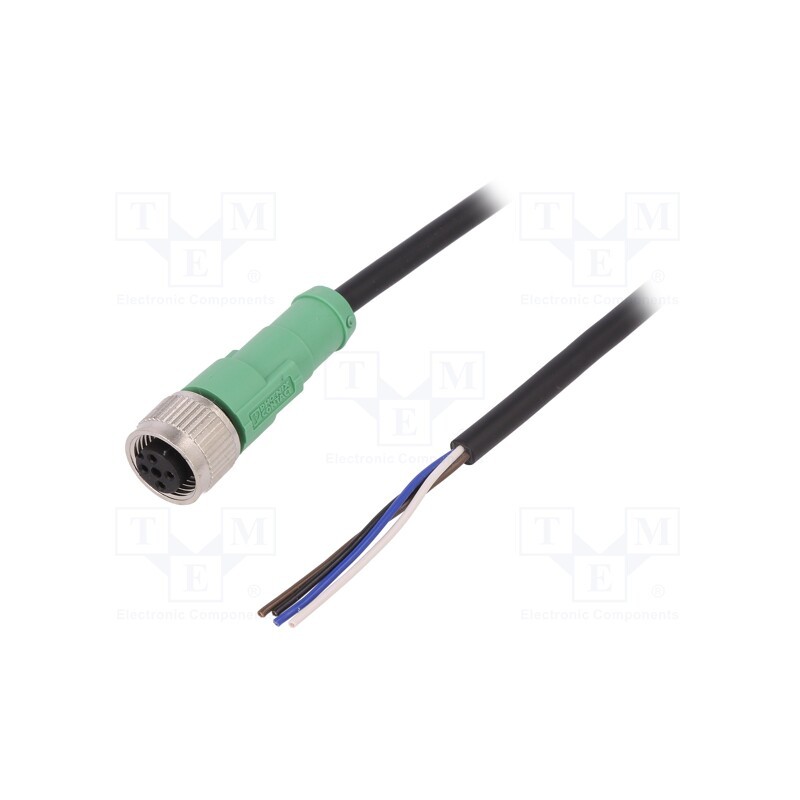 1 pcs x PHOENIX CONTACT - SAC-4P-10,0-PVC/M12FS - Connection lead, M12, PIN: 4, straight, 10m, plug, 250VAC, 4A, PVC