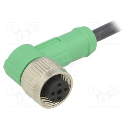 1 pcs x PHOENIX CONTACT - SAC-4P-3,0-PUR/M12FR - Connection lead, M12, PIN: 4, angled, 3m, plug, 250VAC, 4A, -25÷90°C