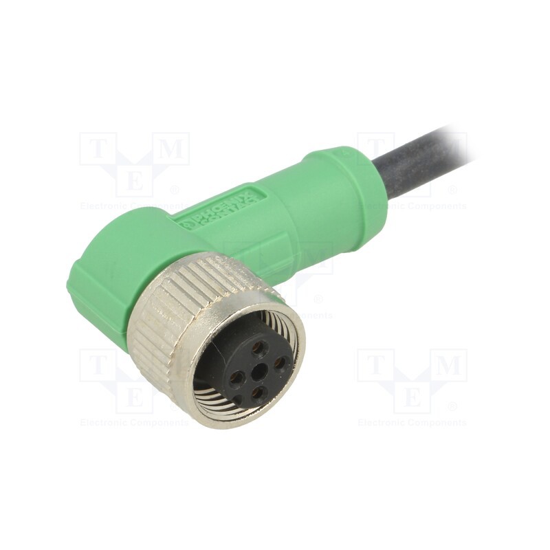 1 pcs x PHOENIX CONTACT - SAC-4P-3,0-PUR/M12FR - Connection lead, M12, PIN: 4, angled, 3m, plug, 250VAC, 4A, -25÷90°C
