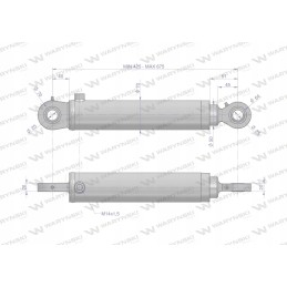 Single-sided hydraulic actuator Zetor 425 675 Warynski