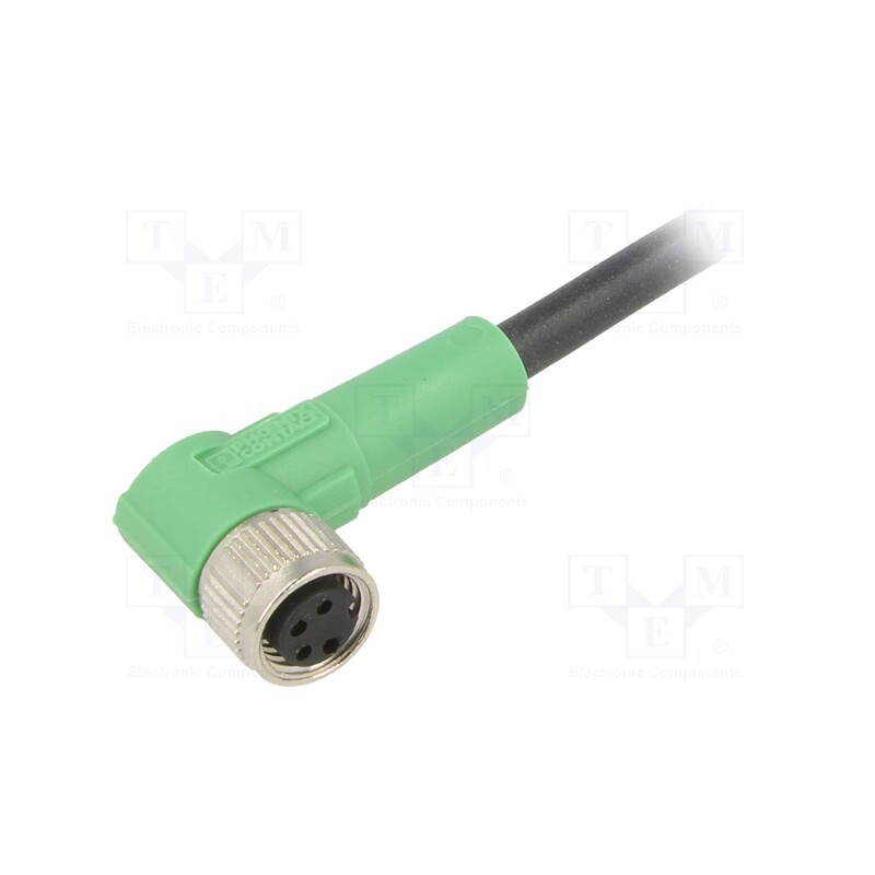 1 pcs x PHOENIX CONTACT - SAC-4P-3,0-PUR/M8FR - Connection lead, M8, PIN: 4, angled, 3m, plug, 30VAC, 4A, -25÷90°C